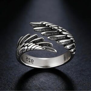 Silver Angel Wing Design Ring